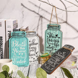 Jetec 4-Piece Mason Jar Wall Hanging Plaque Set - Rustic Farmhouse Decor Signs - Bless This Home, Family, Together, Love, Life, Home, Forever - Wooden Wall Mount - Approx. 8.3 x 4.5 x 0.24 Inches Jetec