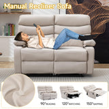 GNMLP2020 Reclining Loveseat, Leather Double Recliner Sofa with Side Pocket, Wall Hugger Loveseat Recliner for Living Room, RV, Home Theater(Beige) GNMLP2020