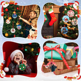 Sublimation Ornament Blanks 16PCS Personalized Christmas Ornaments Set Double-Sided Sublimation Ornaments with Red String, White Round DIY Handmade Crafts for Xmas Tree, Christmas Decorations Indoor Clonivent