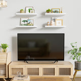 Love-KANKEI White Floating Shelves for Wall Set of 4, Wood Wall Shelves with Lip,15.6 Inch Rustic Hanging Shelves for Bedroom Bathroom Living Room Kitchen Nursery Display Love-KANKEI