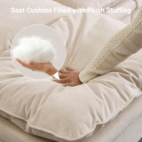 N NOORDENIYA 122″ Oversized Modular Sectional Sofa with Movable Ottoman, 6-Seat Deep Seat Sofa with Armrest Storage, Convertible U Shaped Couch for Living Room, Bedroom and Apartment, Terry, Beige N NOORDENIYA