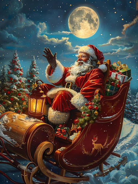 Reofrey Paint by Numbers Kit for Adults Santa Claus - 40x50cm Canvas, Christmas Paint by Number - Acrylic Paint Set - Relaxing DIY Art for Beginners & Experts - Home Wall Decoration PP1594 Reofrey