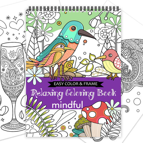 Adult Coloring Book for Women Relaxation, 24 Pages Mindfulness Coloring Books for Adult - Anxiety Relief, Stress Relief & Relaxing Gifts for Women Include Mandala Wildlife Plant Cultural Motifs apolyone