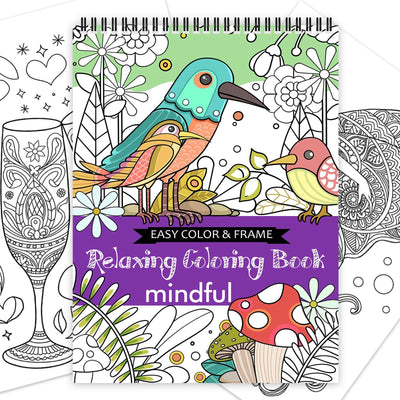 Adult Coloring Book for Women Relaxation, 24 Pages Mindfulness Coloring Books for Adult - Anxiety Relief, Stress Relief & Relaxing Gifts for Women Include Mandala Wildlife Plant Cultural Motifs