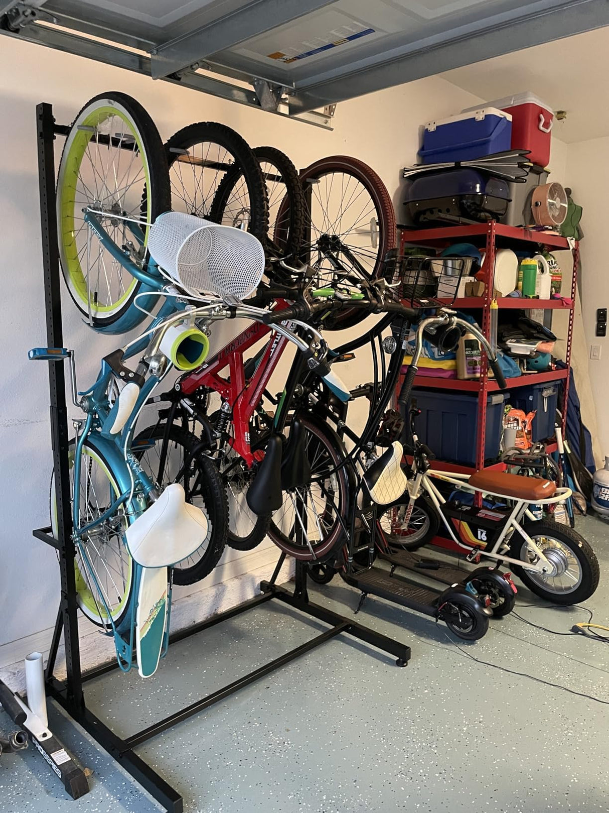 Caprihom Freestanding Bike Rack for Garage - Hold Up to 5 Bicycle Vertical Bike Stand Floor Indoor Bike Rack Storage Organizer Bike Hangers for Garage Caprihom