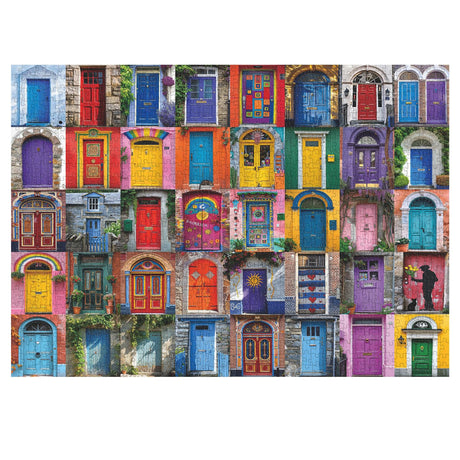 Colorful Door Puzzles for Adults 1000 Pieces, Vintage Unique Jigsaw Puzzle, Difficult Door Art Puzzle as Home Wall Decor, Funny Challenging Puzzles for Adults PPuzzling