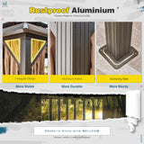 MELLCOM 12'x20' Hardtop Gazebo, Galvanized Steel Metal Double Roof Aluminum Gazebo with Curtain and Netting, Brown Permanent Pavilion Gazebo with Aluminum Frame for Patio, Lawn & Garden MELLCOM