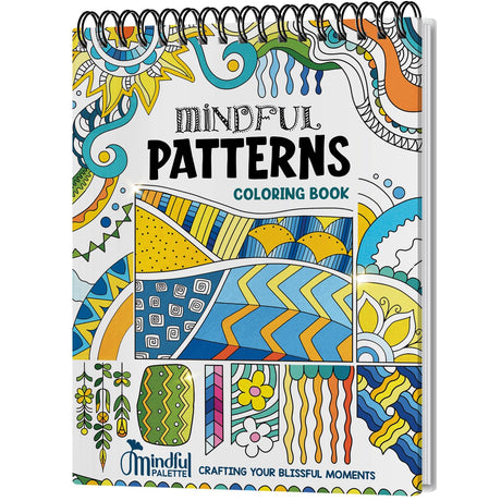Adult Coloring Book Spiral Bound for Women, Thick Paper Coloring Book for Alcohol Markers (30 Pattern Designs) Mindful Palette