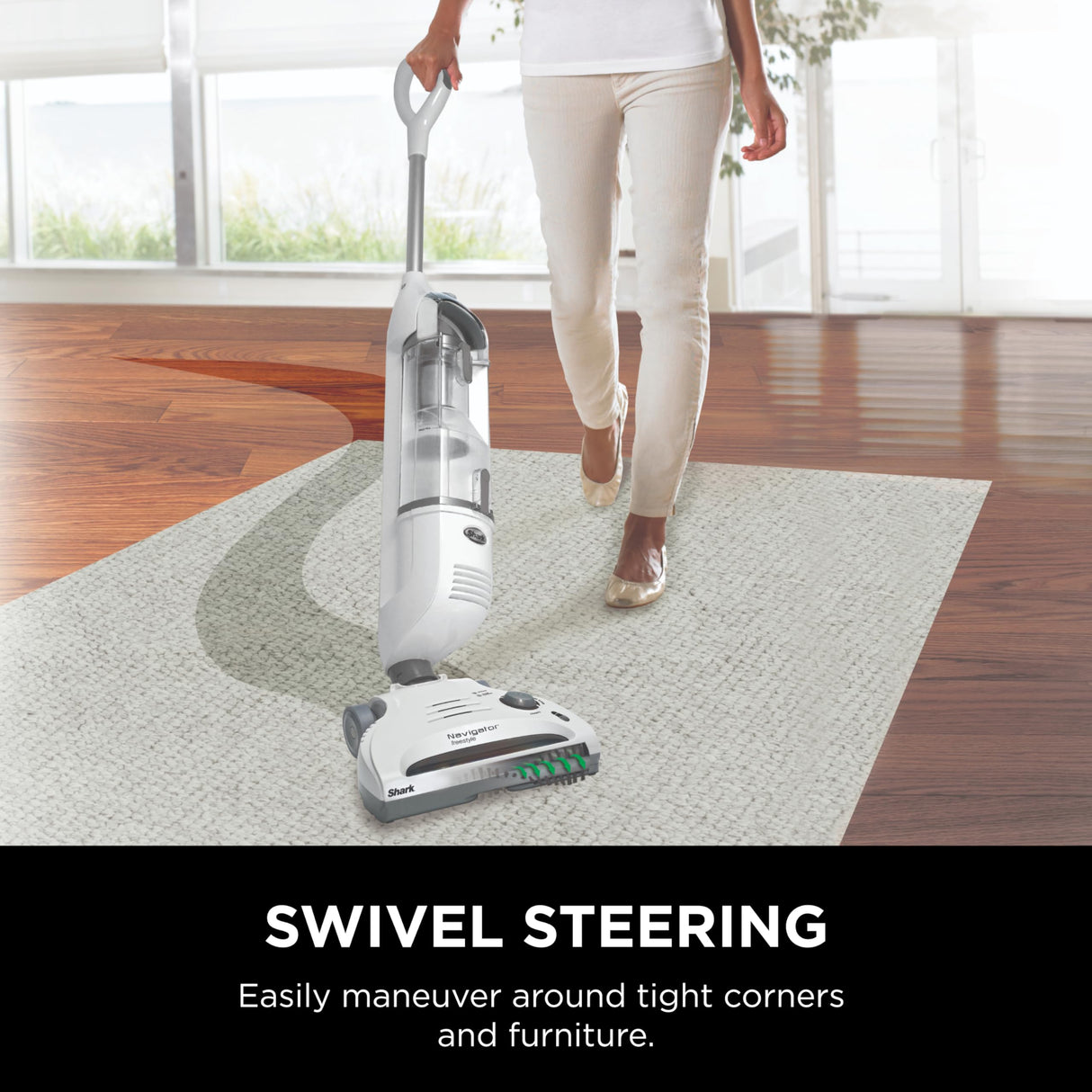 Shark SV1106 Navigator Freestyle Upright Bagless Cordless Stick Vacuum for Carpet, Hard Floor and Pet with XL Dust Cup and 2-Speed Brushroll, White/Grey Shark