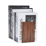 Pandapark Wood Decorative Bookends,Non-Skid Bookend for Shelves,Heavy Duty Bookends,Book Stand for Books/CDs,1 Pair pandapark