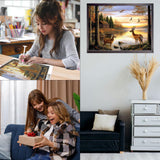 CEOVR Deer Diamond Art Kits for Adults, 5D DIY Full Drill Animal Diamond Painting Dots Crystal Gem Art, Adult Crafts Kits Arts and Crafts, Wall Decor for Home Office 12x16inch CEOVR