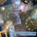 icceemee Scrapbooking Supplies Kit, Blue Starry Sky Scrapbooking Kit for Bullet Junk Journaling, Stationery, A6 Grid Notebook, Floral DIY Note-Taking Supplies, Birthday Craft Gift for Teen Girls icceemee