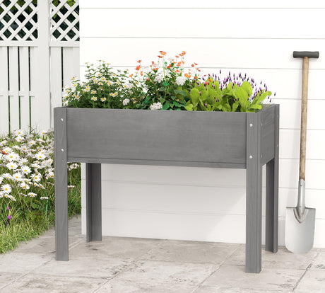 40x20x31 inch Raised Garden Bed with Legs, Elevated Wooden Planter Box for Outdoor Plants Flowers Fruits Vegetable Herb Growing Mederla