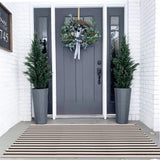 LEEVAN Black and White Striped Area Rug 3x5 ft Outdoor Patio Rugs Woven Washable Farmhouse Floor Carpet Front Porch Doormat for Bedroom/Courtyard/Laundry Room/Living Room LEEVAN