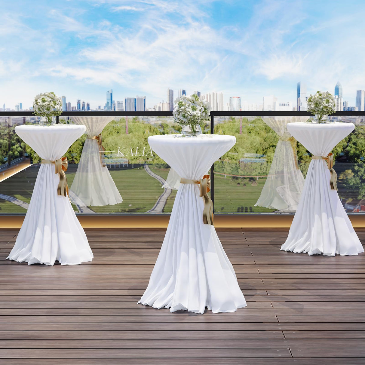 HOOBRO 2 Pcs Bar Table, Height-Adjustable Round Pub Table 27-35.4 Inches with Sturdy Base, Modern Style, Easy to Assemble, Suitable for Small Space, Rustic Brown and Black BF58BTP201G1 HOOBRO