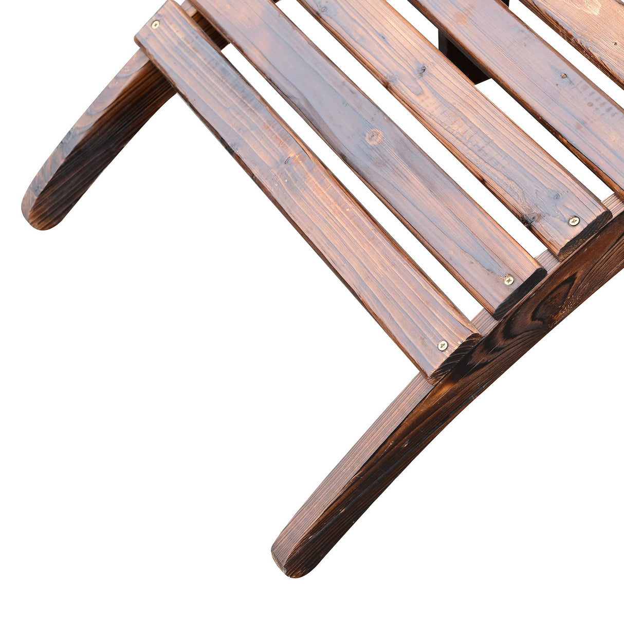 Outsunny Wooden Adirondack Chair with Ottoman,Outdoor Fire Pit Chair,Patio Lounge Chair Supports Up to 330 Lbs, Rustic Brown Outsunny