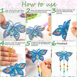 6 Pcs Diamonds Paintings Suncatcher, Double Sided 3D Diamonds Paintings Wind Chime Paint by Number, Diamond Paintings Hanging Ornaments for Adults Home Garden YUNVI