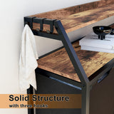 Timberer Laundry Hamper, Laundry Sorter, Rolling Laundry Basket with Wheels, 2 Shelves, 18 Gal(68L), Pull-Out and Removable Oxford Fabric Bags, for Laundry Room, Black and Rustic Brown Timberer