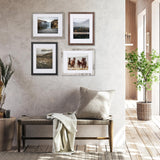 Americanflat Rustic Lodge 11x14 Picture Frame Set of 4 - Use as 8x10 Picture Frame with Mat or 11x14 Frame Without Mat - Textured Engineered Wood Photo Frame with Hanging Hardware for Wall Decor Americanflat