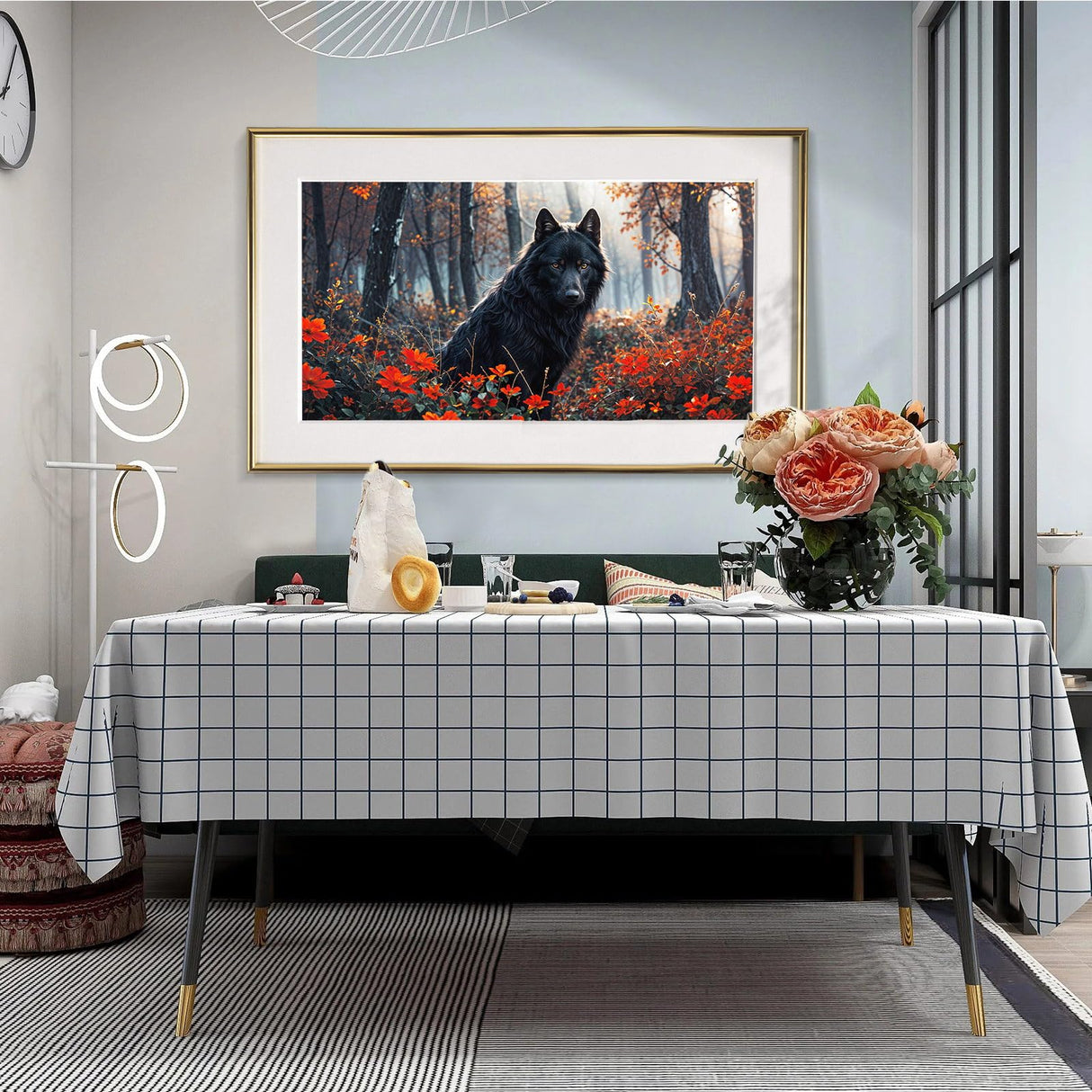 JOOZ Large Diamond Art Kits for Adults - 5D Wolf Diamond Painting Kits for Adults, DIY Full Drill Black Wolf Diamond Art Painting, Gem Painting Kit for Home Wall Decor 27.5 X 15.7 Inch JOOZ