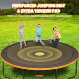 Kiivakii Trampoline 12FT 14FT, Outdoor Trampolines for Kids and Adults, Recreational Trampoline with Ladder & Enclosure Net, Heavy Duty Round Trampoline for Backyard Kiivakii