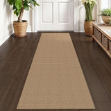 KOZYFLY Boho Runners for Hallways 2x6 ft Washable Hall Carpet Runner Rubber Backed Kitchen Rug Non Slip Woven Cotton Entryway Runner Rugs Floor Runners for Indoor Hallway Bedroom, Tan/Orange/Brown KOZYFLY