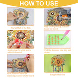 CEOVR Sunflower Diamond Painting Hanging Ornament, Dream Catcher 5D Special Shape Diamond Art, Crafts for Adults DIY Gem Art, Acrylic Home Garden Window Wall Decor with Chain, Box Kit, 6.2×7.8in CEOVR