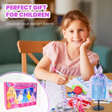 700+Pcs Fashion Designer Kit for Girls - Sewing Kit Arts and Crafts Set for Kids Ages 8-12 with 5 Mannequins & Instruction DIY Doll Clothes Making Learn to Sew Toys for Girls Christmas Birthday Gift nasominako