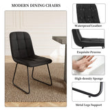 HIPIHOM 7-Piece Dining Table Set for 6-8 People, 70.8" MDF Kitchen Table with 6 Upholstered Chairs, Space-Saving for Dining Room, Breakfast Nook(Grey Table+6 U-Shaped Black Chairs) HIPIHOM