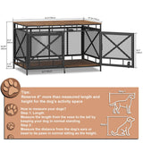 Dog Crate Furniture, Dog Kennel for Small Medium Large Breed, Heavy Duty 43" Large Corner Dog Crate, Indoor Pet Cage with Side Door (Retro Brown) ZOPEND