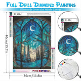 bleihum Starry Night Diamond Painting Kits- Tree Diamond Art for Adults,Gem Painting Crafts for Adults Home Wall Decor,DIY 5D Gem Art Moon Perfect for Relaxation(12x16 Inch) bleihum