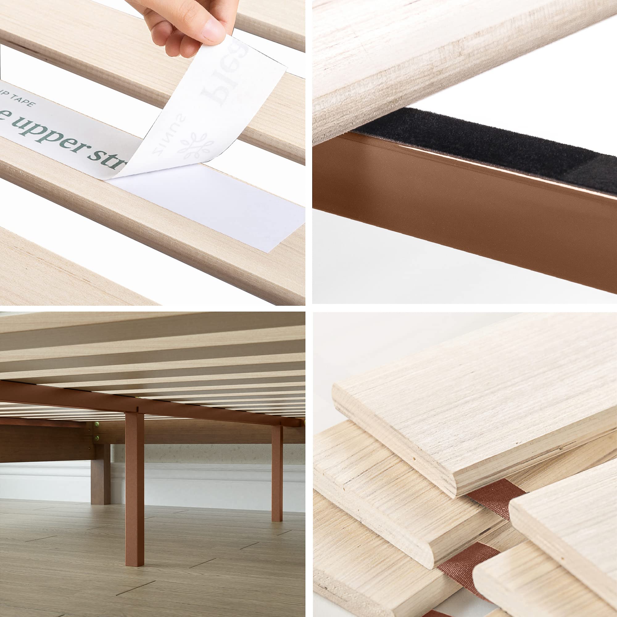 Zinus Alexis Deluxe Wood Platform Bed Frame with Headboard - Thumbnail 5