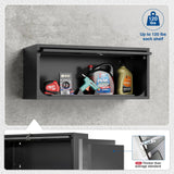 Fesbos Metal Storage Cabinet Black Wall Cabinets with Locking Door - Wall Mounted Storage Cabinet for Garage Warehouse Home Office - Assembly Required Fesbos