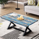 Caltero Wood Plank Wallpaper 17.7" × 236" Blue Distressed Wood Wallpaper Peel and Stick Wood Grain Contact Paper Vintage for Furniture Bedroom Countertop Cabinet Caltero
