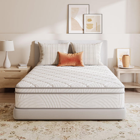 Sweetnight 14 Inch Queen Mattress in a Box for Motion Isolation & Body Support, Plush Hybrid Queen Size Mattresses with Comfort Foam & Individual Pocket Innerspring, CertiPUR-US Certified Sweetnight