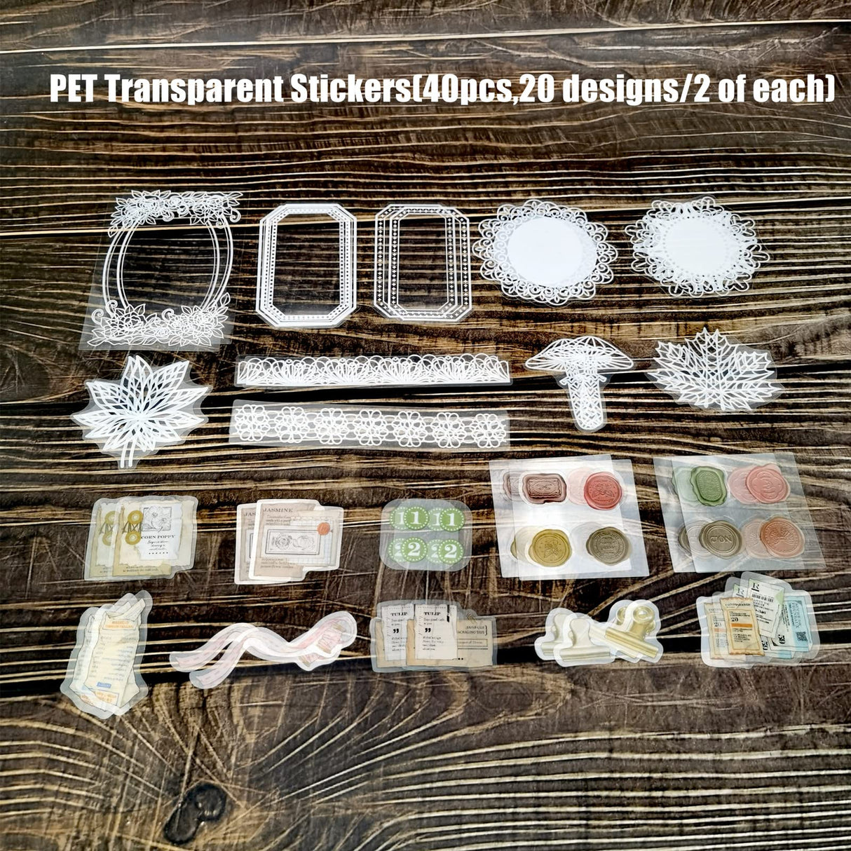 260PCS Vintage Journaling Scrapbooking Supplies Scrapbook Sticker Paper Ephemera Pack for Bullet Junk Journal Planners Collage Craft Notebooks Album (Pen Ink and Letter) Esweny