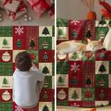Horaldaily Christmas Flannel Blanket Throw, Red Green Checkered Tree Snow Ornaments Soft Fuzzy Plush Cozy Fleece Blankets for Couch Sofa Bed Lounging, Ideal Gifts for Kids Adults Wife Self, 50x60 Horaldaily