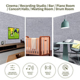 16 Pcs Pro Grade Soundproof Wall Panels,Acoustic Panels,Premium Sound Panels,Better Than Foam,Wedge Design,with Adhesive on Back,for Acoustical Treatments/Professional Studio,12×12×0.4 in(Light Grey) HIJIRH