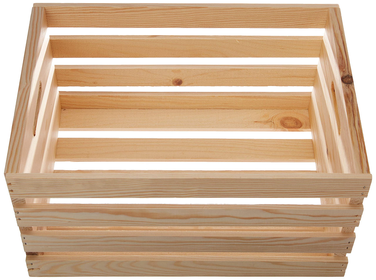 HOUSEWORKS 67140 18" Lx12.5 Wx9.5 H Large Crates & Pallet Wood Crate, 67140 18" Lx12.5 Wx9.5 H Large Crates & Pallet Wood Crate HOUSEWORKS