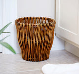 Household Essentials Small Reed Willow Waste Basket, Handwoven Basket with Removable Liner, Attractive Alternative to Plastic or Metal Cans, Brown Household Essentials