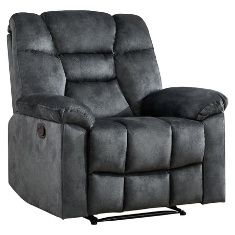 EBELLO Manual Recliner Chair for Adults with Soft Padded Headrest and Backrest, Overstuffed Single Recliner Sofa Chair for Living Room, Grey EBELLO