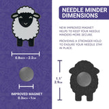 The Quilted Bear Needle Minders - Magnetic Enamel Needle Keeper for Sewing Pins, Sewing Needles, Embroidery Needles, Cross Stitch Needles - Sheep The Quilted Bear