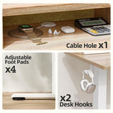 TIQLAB 48 * 24 Inch Standing Desk with Two Drawers, Stand Up Standing Desk Adjustable Height, Electric Sit Stand Desk with Storage Shelf and Splice Board, Maple TIQLAB