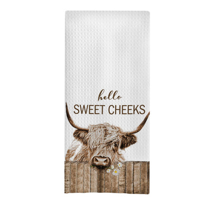 GCFET Highland Cow Bathroom Towels - Farmhouse Cow Decorative Hand Towels 16x24, Funny Bathroom Hand Towels