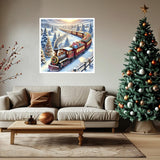 GXGLLPZBY Christmas Diamond Art Kits for Adults, 5D DIY Full Drill Diamond Painting Kits for Beginners, Snowy Steam Train Paint by Diamonds Gem Art Painting Kit for Home Wall Decor 13.8x13.8inch GXGLLPZBY