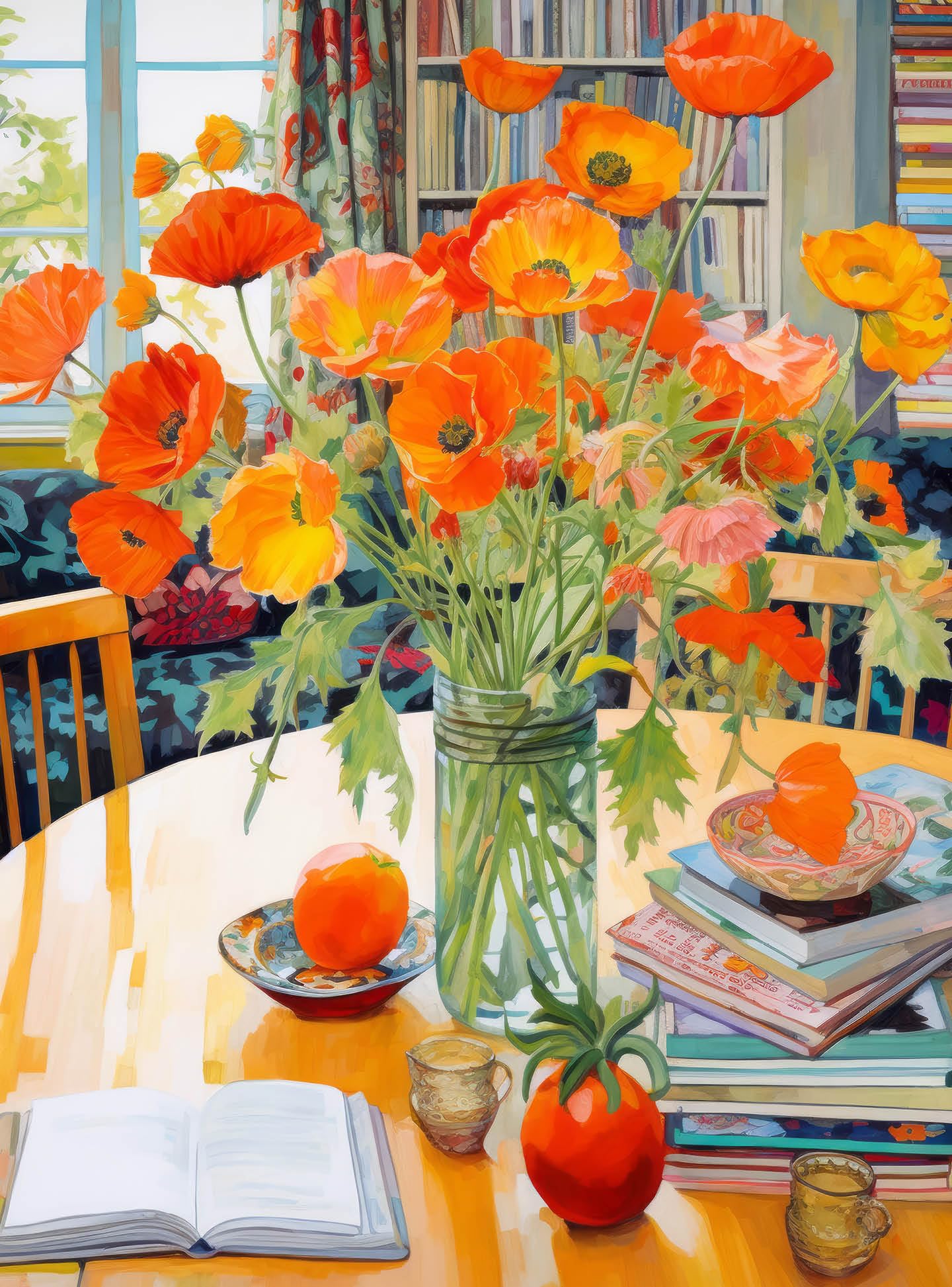 Cross & Glory - Poppies Panorama: Orange Elegance - 1000 Piece Jigsaw Puzzle for Adults | Art Puzzle | Beautiful Design | Vibrant Pieces | Satin Finish