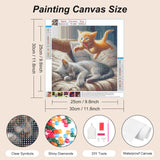 FHBUBPUP Cat Diamond Art Kits for Adults - Diamond Painting Kits for Adults Beginners - DIY Full Drill Round Diamond Dot Gem Art, Craft Gift Suitable for Home Wall Decoration 12×12Inch FHBUBPUP