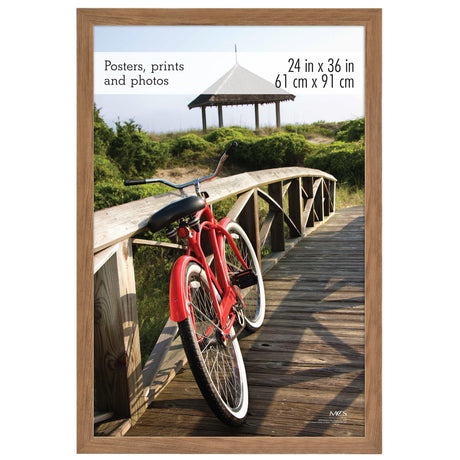 MCS Museum Poster Frame 24x36 Medium Oak, Vertical & Horizontal Wall Hanging Large Picture Frame for Photos, Posters & Art Prints (1-Pack) MCS