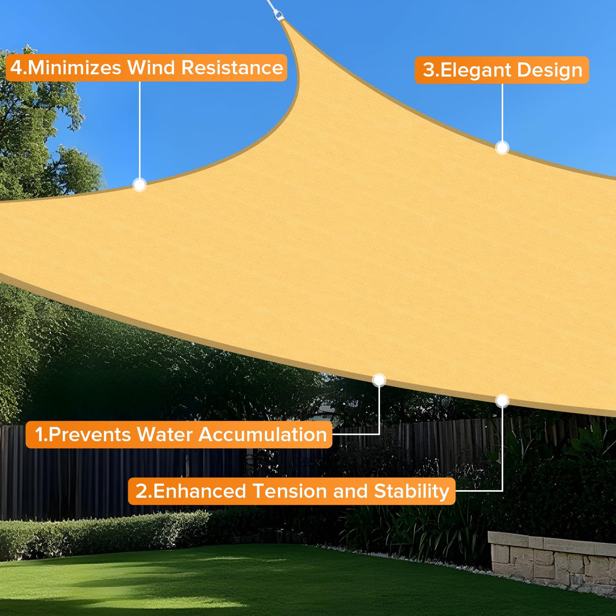 Artpuch Sun Shade Sail, 10'x13' Sand Rectangle, Curved Edged Commercial Grade 185GSM Permeable Outdoor Shade Cloth for Deck, Backyard, Patio (Custom Sizes Made) Artpuch