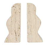 Creative Co-Op Decorative Travertine Wave Bookends, Natural, Set of 2 Creative Co-Op